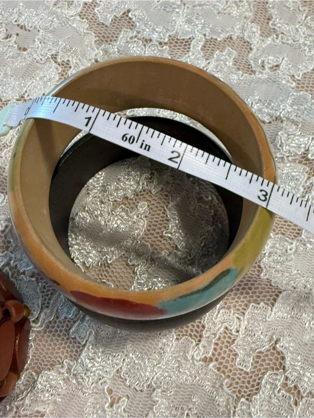 Bohemian western wood bangle bracelet set of 3 festival preppy hippie artsy